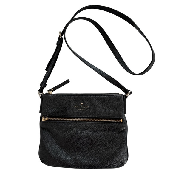 kate spade Handbags - Kate Spade Small Black Crossbody Pebbled Leather